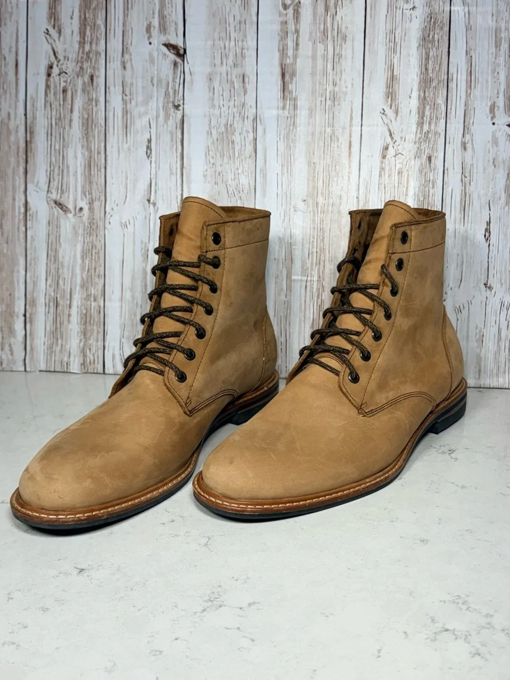 Nisolo All-Weather Andres Boots – Men’s Size 11.5– Tobacco Leather
